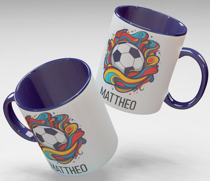 Personalisierte Kaffee - Tasse mit Namen - Fußball-1