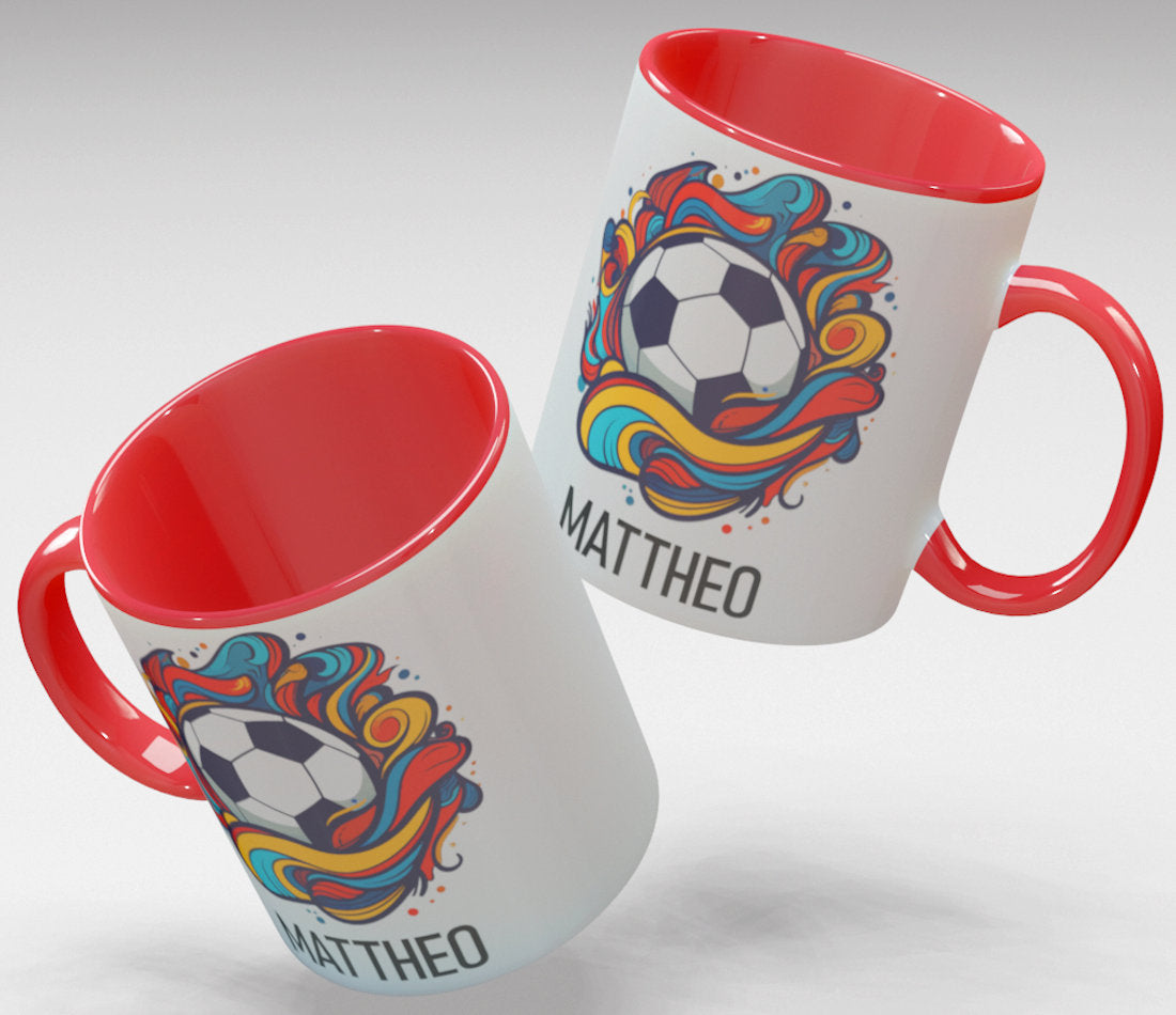 Personalisierte Kaffee - Tasse mit Namen - Fußball-1