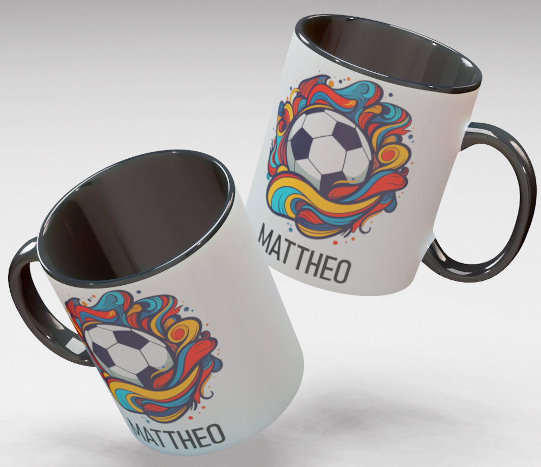 Personalisierte Kaffee - Tasse mit Namen - Fußball-1