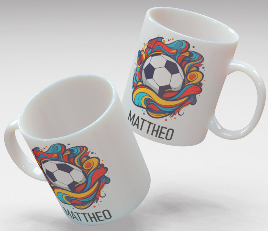Personalisierte Kaffee - Tasse mit Namen - Fußball-1