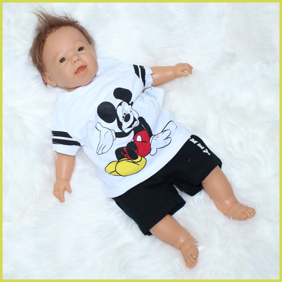 Baby Junge Mickey Mouse T-Shirt, Shorts und Halstuch Outfit Set- Nr1