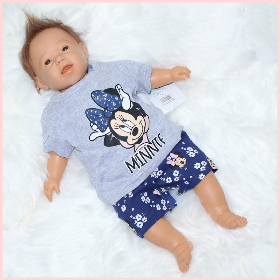 Baby Mädchen Minnie Mouse T-Shirt, Shorts und Halstuch Outfit Set- Nr1