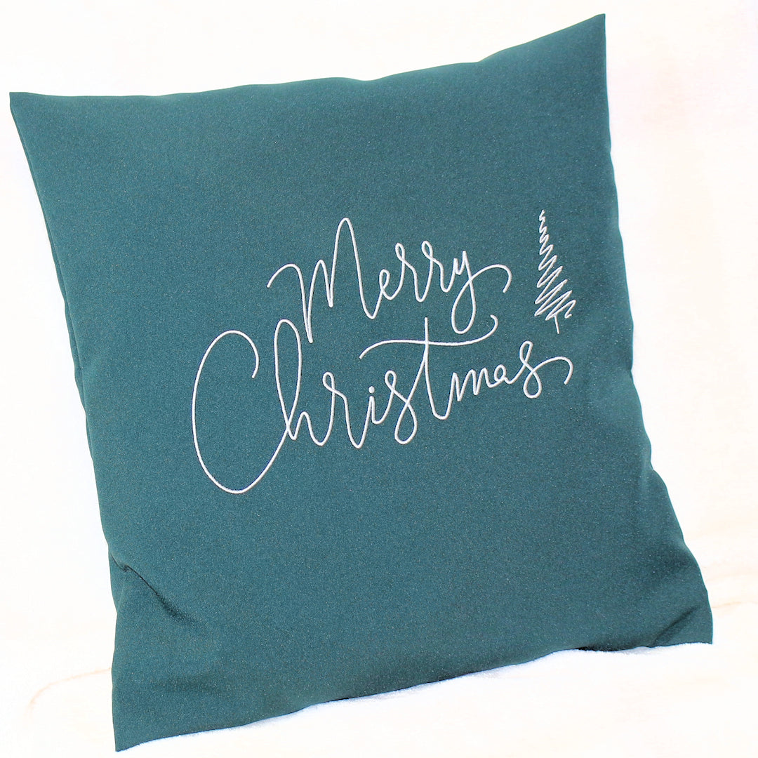 Kissenbezug Weihnachten bestickt minimalistisch Christmas - Merry Christmas