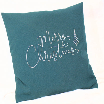 Kissenbezug Weihnachten bestickt minimalistisch Christmas - Merry Christmas