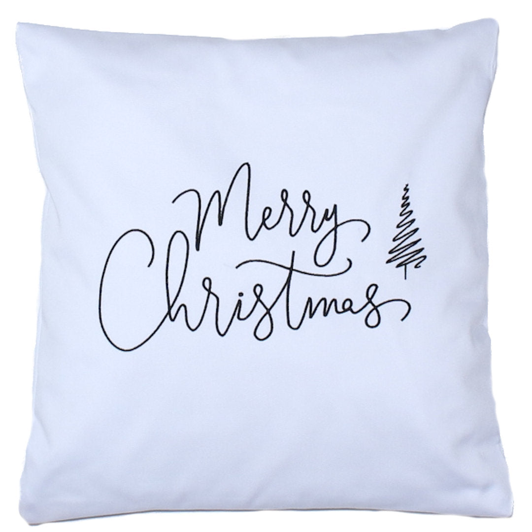 Kissenbezug Weihnachten bestickt minimalistisch Christmas - Merry Christmas