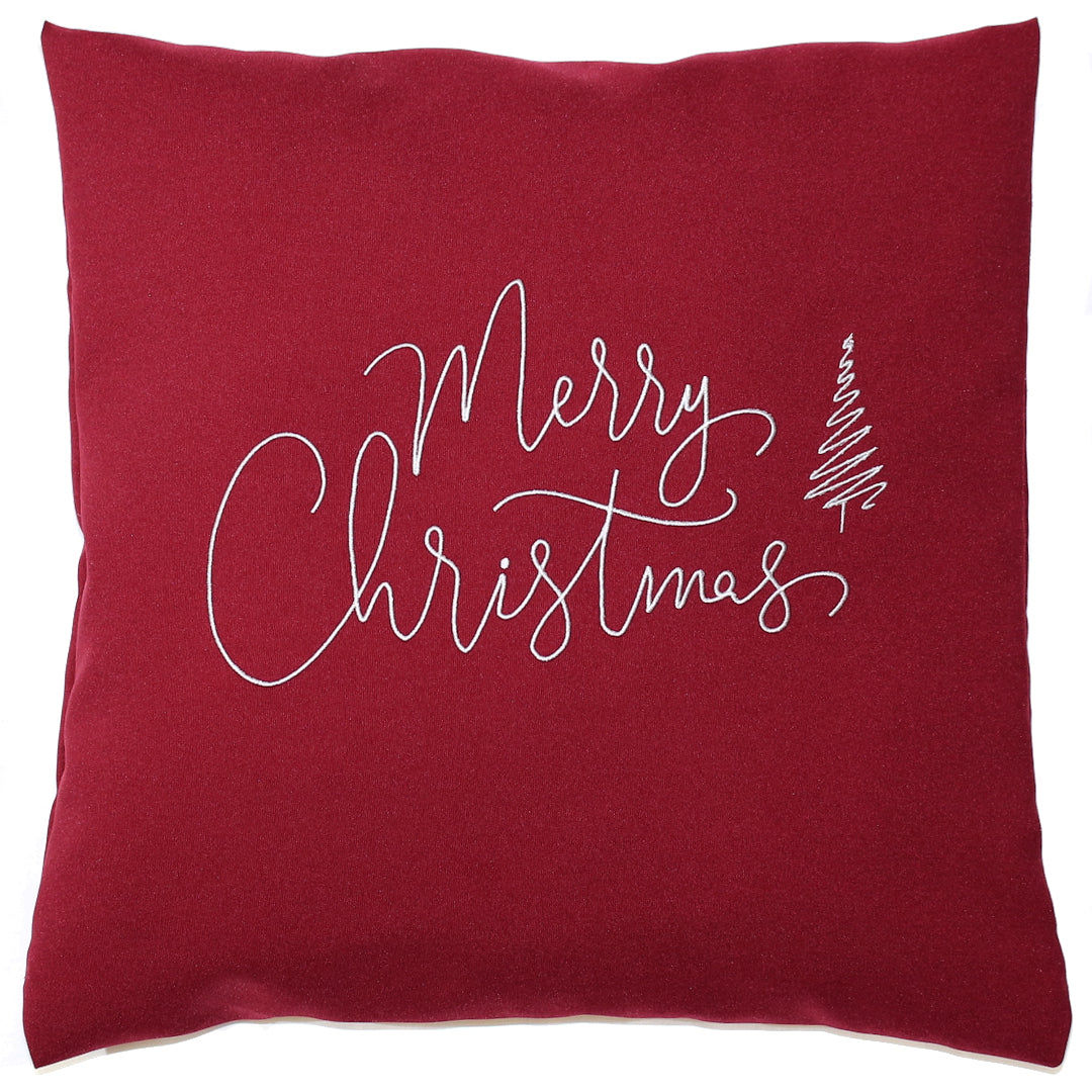 Kissenbezug Weihnachten bestickt minimalistisch Christmas - Merry Christmas