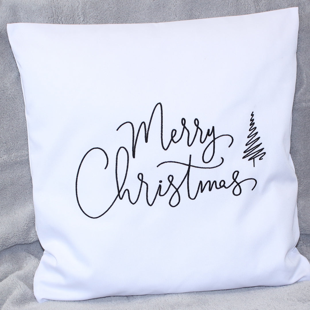 Kissenbezug Weihnachten bestickt minimalistisch Christmas - Merry Christmas