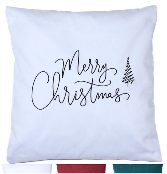 Kissenbezug Weihnachten bestickt minimalistisch Christmas - Merry Christmas