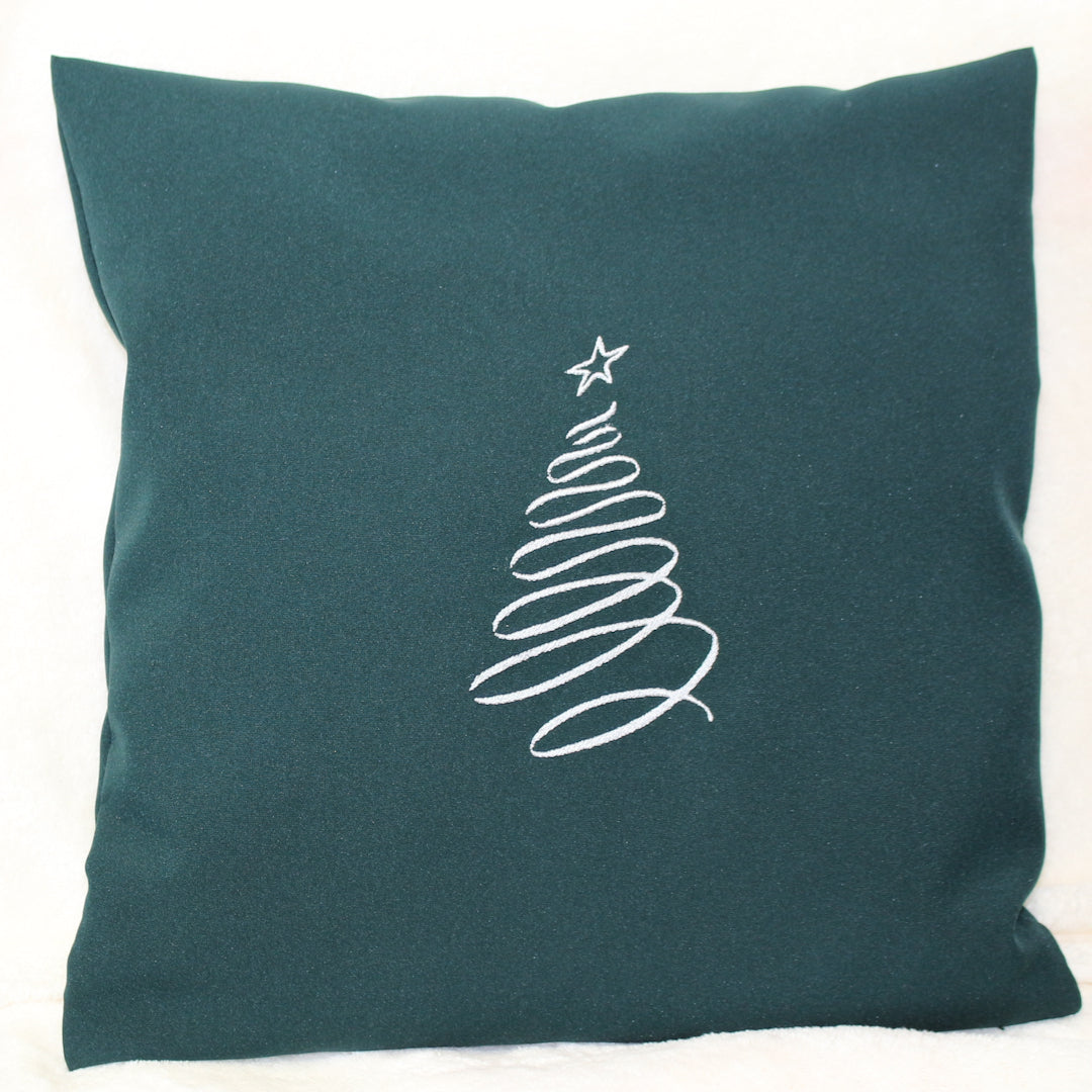 Kissenbezug Weihnachten bestickt minimalistisch Christmas - Tannenbaum