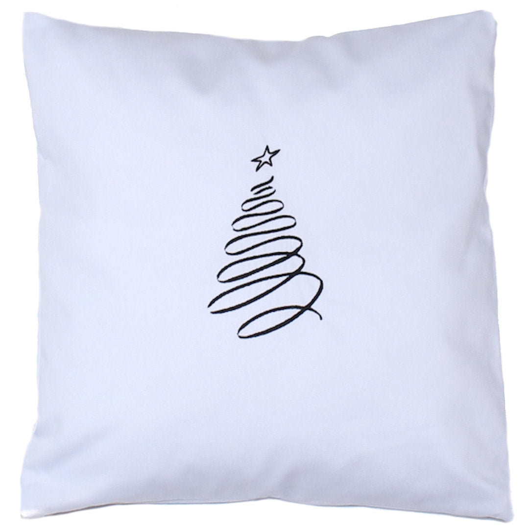 Kissenbezug Weihnachten bestickt minimalistisch Christmas - Tannenbaum