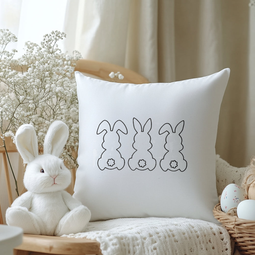 Kissenbezug bestickt Ostern Osterkissen minimalistisch modern
