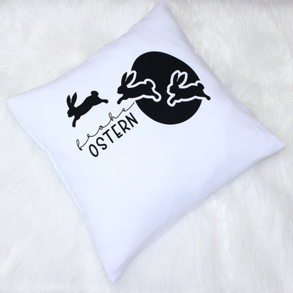 Kissenbezug Ostern Frohe Ostern Osterkissen - Weiß -1