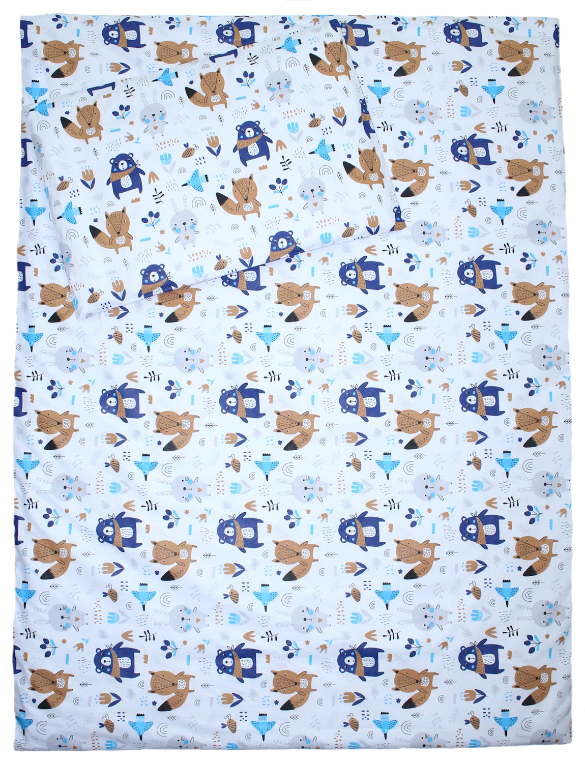 3-6 tlg Baby Kinder Bettset Baby Bettwäsche Bettdecke Kissen -Waldtiere