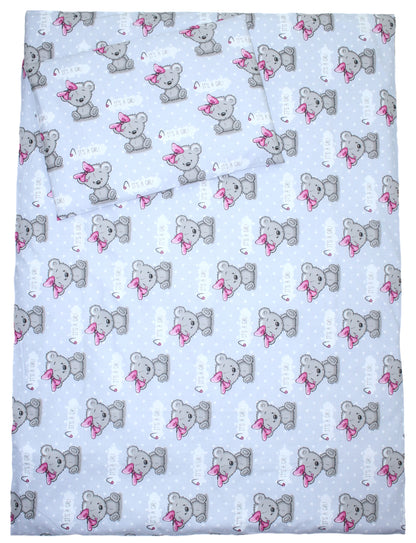 3-6 tlg Baby Kinder Bettset Baby Bettwäsche Bettdecke Kissen -Girl