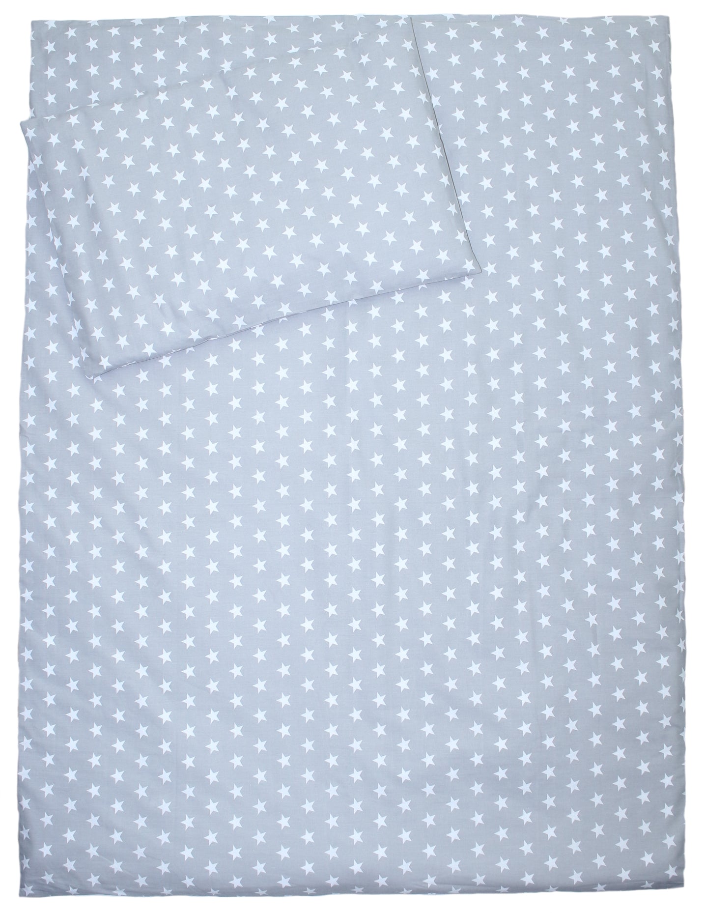 3-6 tlg Baby Kinder Bettset Baby Bettwäsche Bettdecke Kissen -Sterne auf Grau