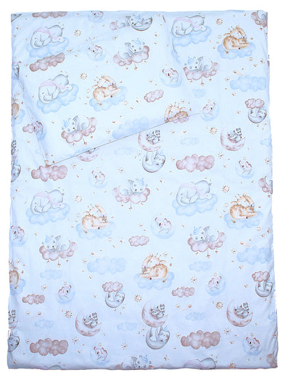 3-6 tlg Baby Kinder Bettset Baby Bettwäsche Bettdecke Kissen -Wolken