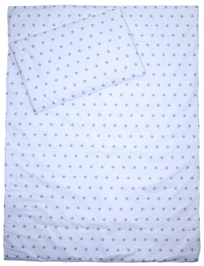 3-6 tlg Baby Kinder Bettset Baby Bettwäsche Bettdecke Kissen -Sterne auf Weiß