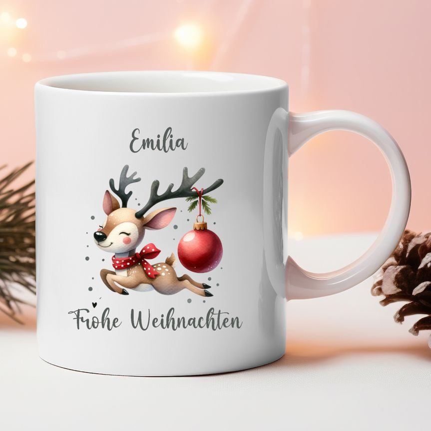 Advent, Weihnachten- Tasse mit Namen personalisiert - Rudi-1