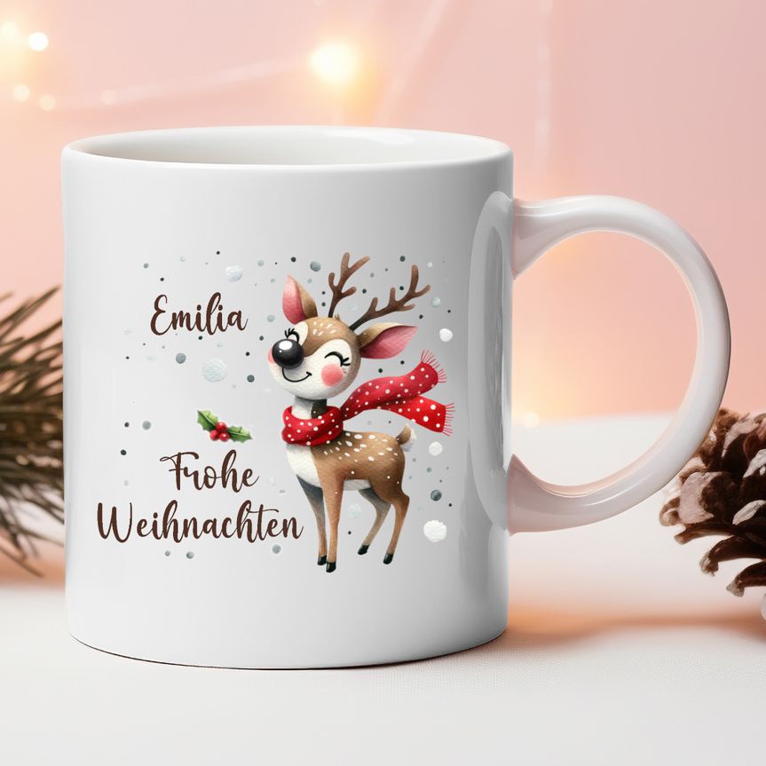 Advent, Weihnachten- Tasse mit Namen personalisiert - Rudi-2