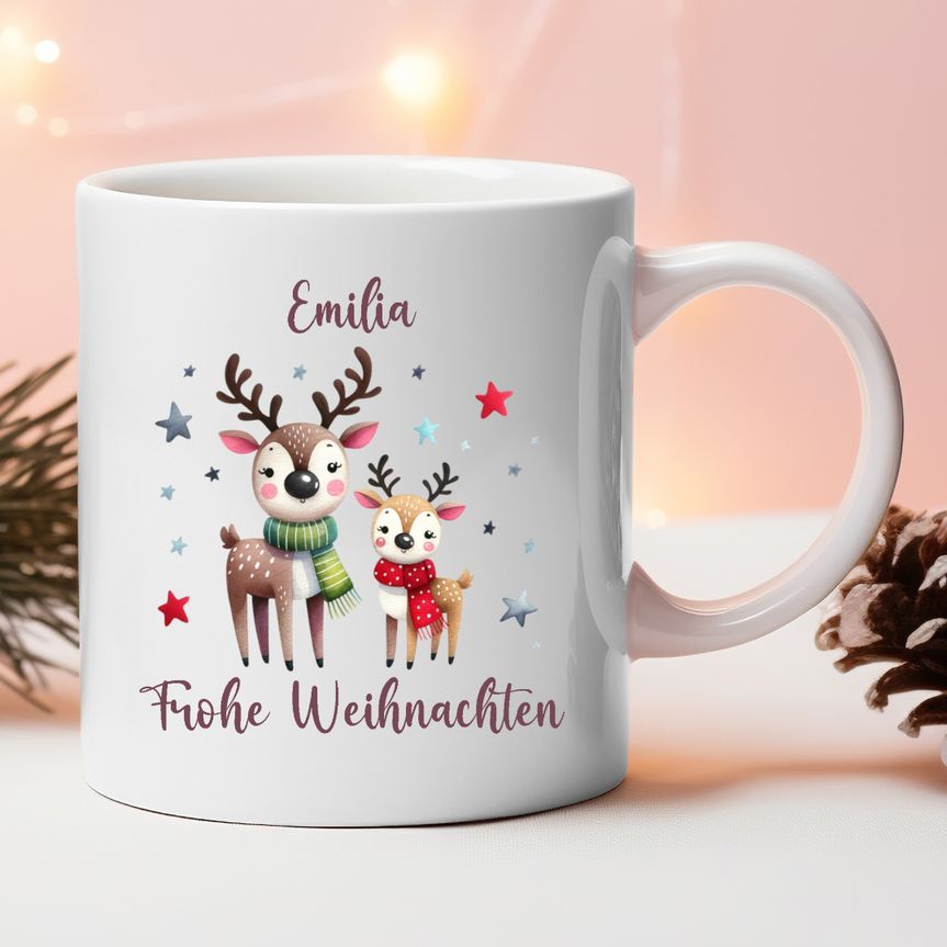 Advent, Weihnachten- Tasse mit Namen personalisiert - Rudi-3