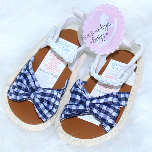 Baby Schuhe Sandalen für Mädchen - Marine karriert