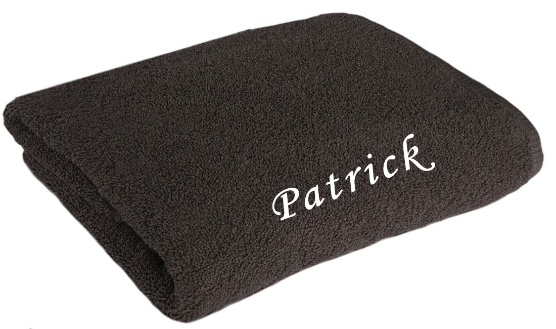 Handtuch personalisiert mit Namen bestickt Duschtuch Badetuch - Anthrazit