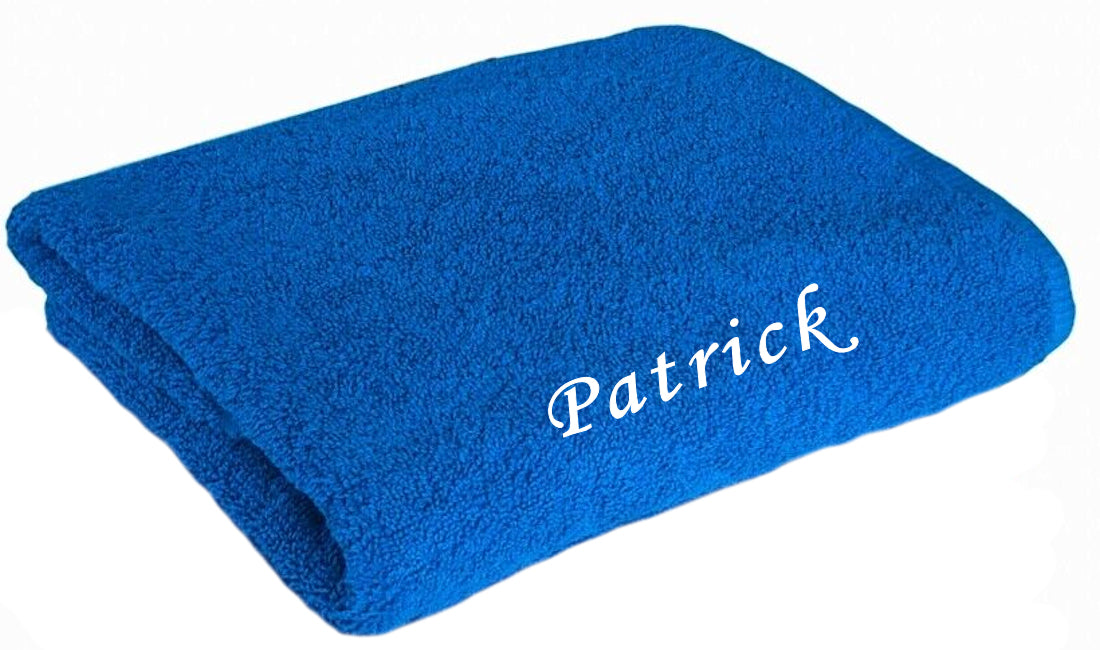 Handtuch personalisiert mit Namen bestickt Duschtuch Badetuch - Dunkel Blau