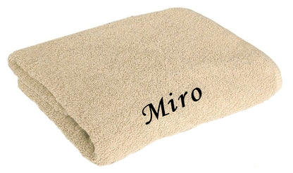 Handtuch personalisiert mit Namen bestickt Duschtuch Badetuch - Beige