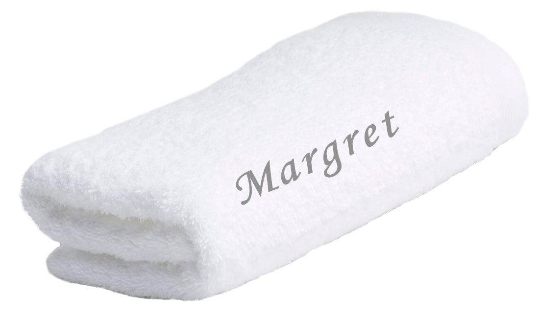 Handtuch personalisiert mit Namen bestickt Duschtuch Badetuch - Weiß