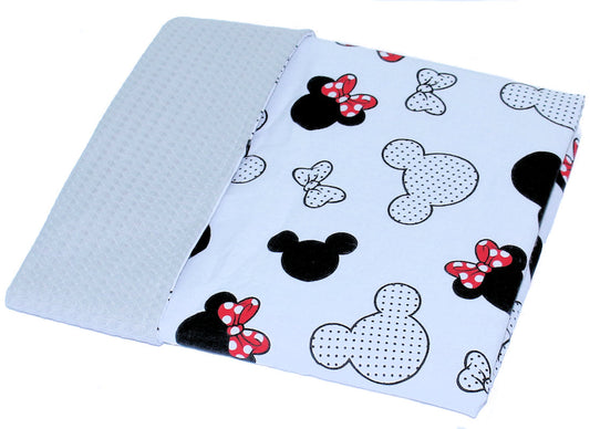 Baby Decke Waffelpiqué / Baumwolle Kuscheldecke - Minnie + Grau