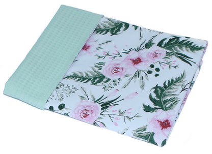 Baby Decke Waffelpiqué / Baumwolle Kuscheldecke - Flowers + Minze