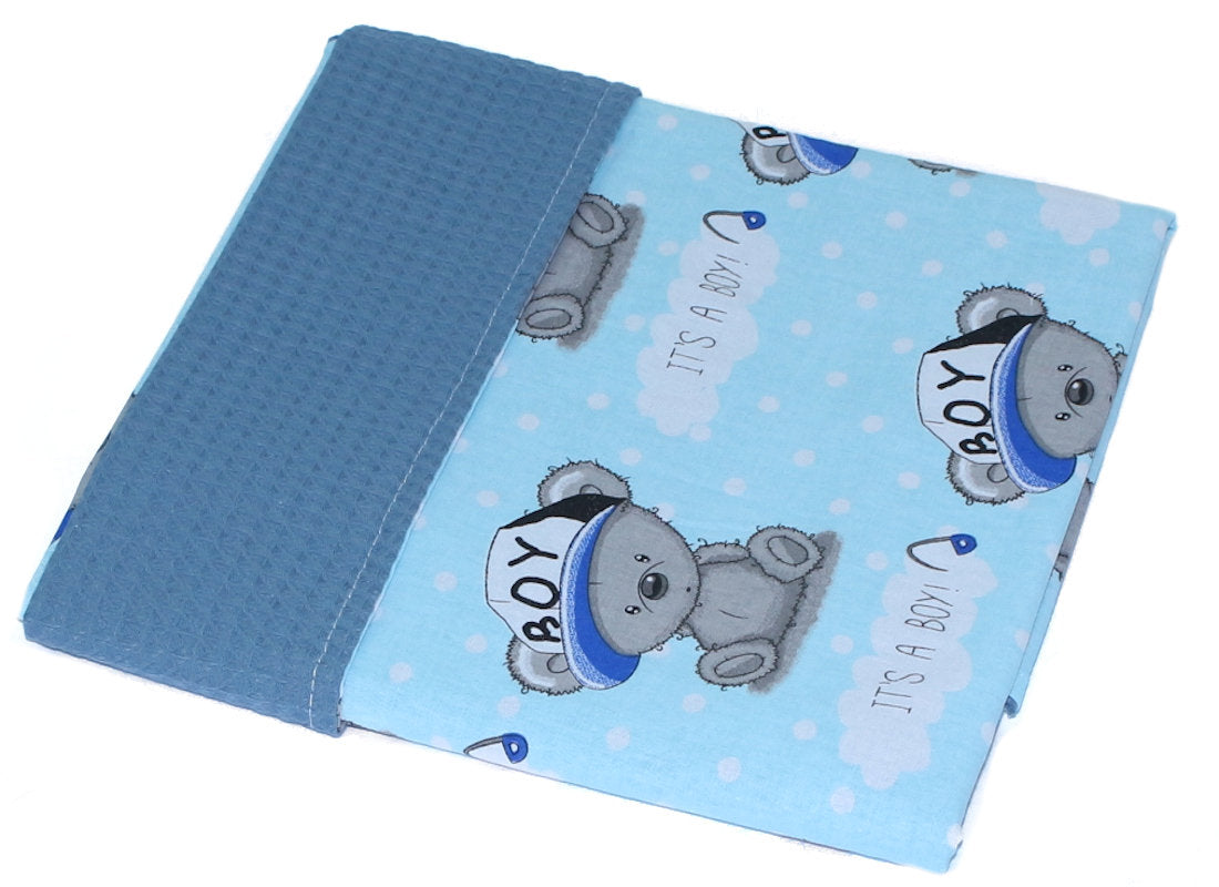 Baby Decke Waffelpiqué / Baumwolle Kuscheldecke - Boy Blau + Marine