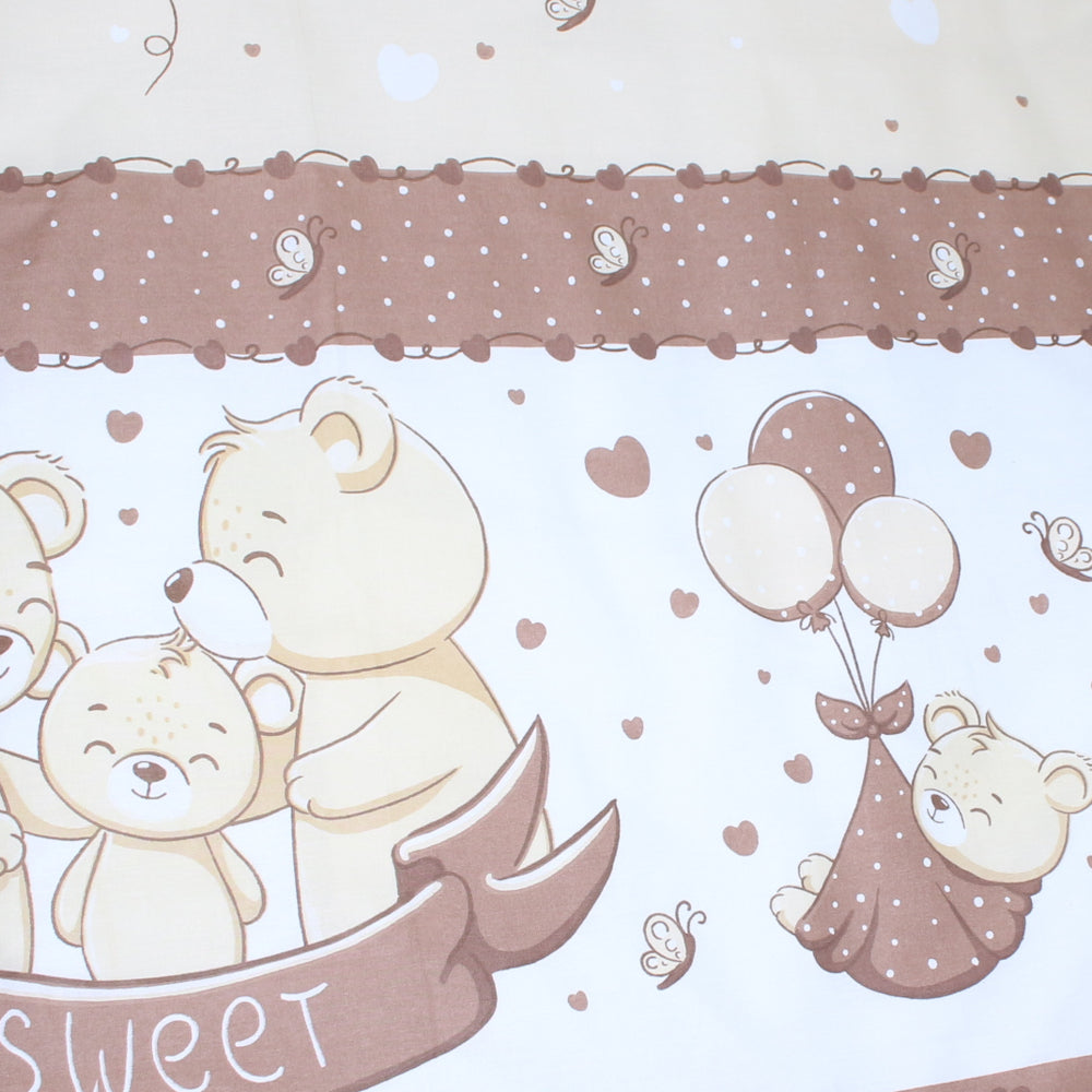 2-4 teiliges Bettwäsche Set - SWEET Bärchen in Braun - für Wiege Beistellbett Kinderwagen