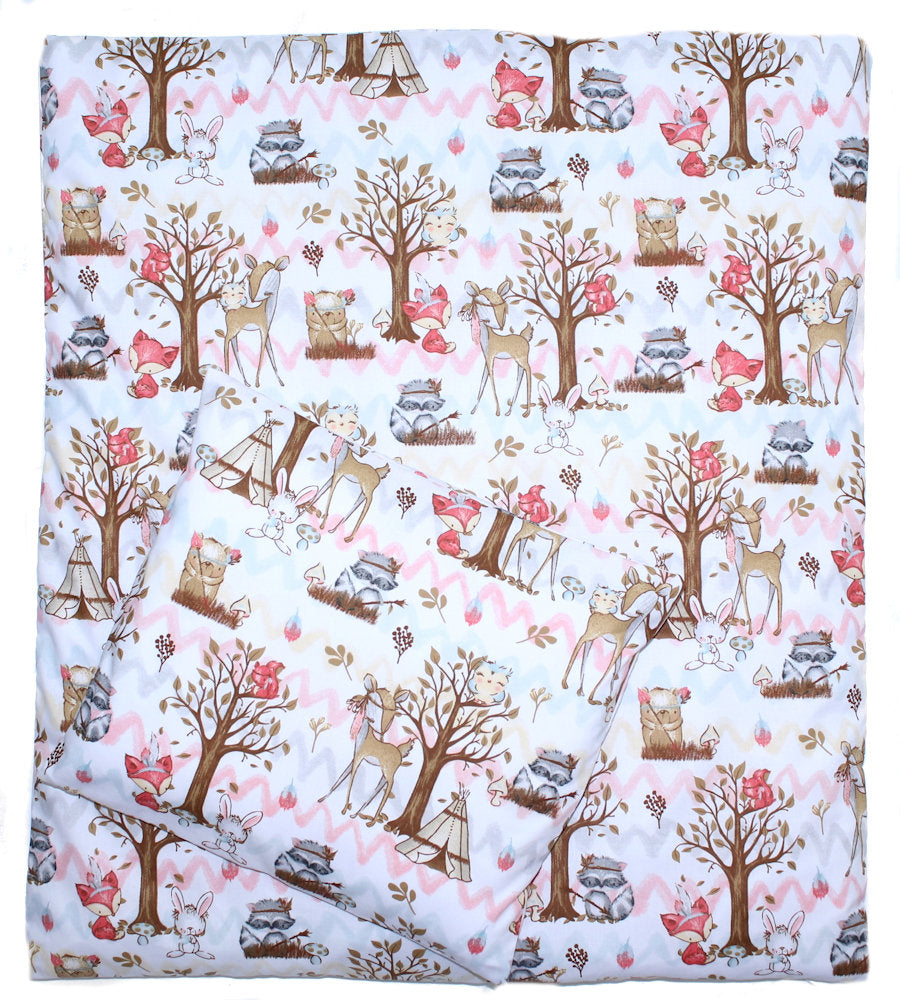6 TLG- BABY SET mit Bettwäsche - Waldfreunde- für Beistellbett 40x90cm