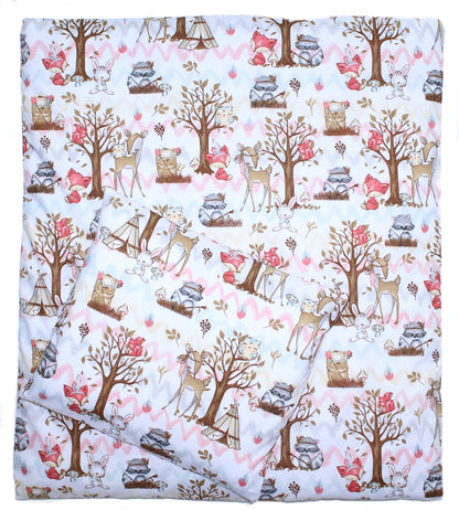 6 TLG- BABY SET mit Bettwäsche - Waldfreunde- für Beistellbett 40x90cm