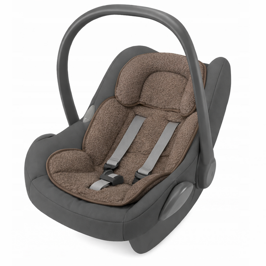 Sitzverkleinerer - Bouclé -Einlage Baby Kind Auto Kindersitz Babyschale Einsatz - Braun