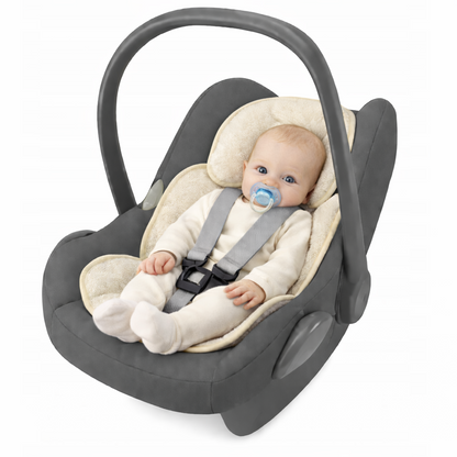 Sitzverkleinerer - Bouclé -Einlage Baby Kind Auto Kindersitz Babyschale Einsatz - Creme