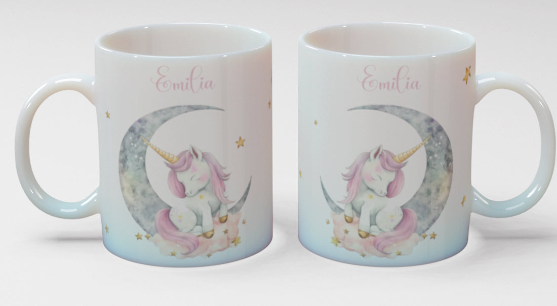 Personalisierte Kaffee - Tasse mit Namen - Einhorn-1