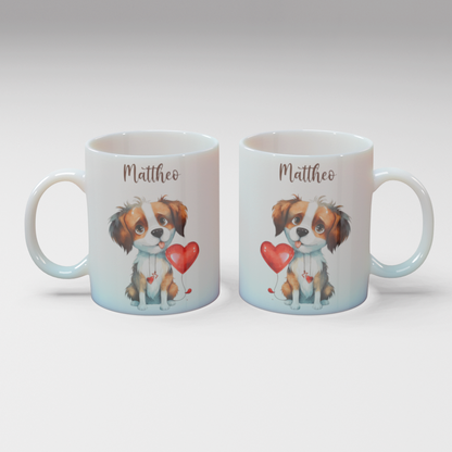 Personalisierte Kaffee - Tasse mit Namen - Hund-1