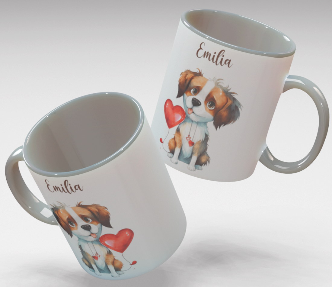 Personalisierte Kaffee - Tasse mit Namen - Hund-1