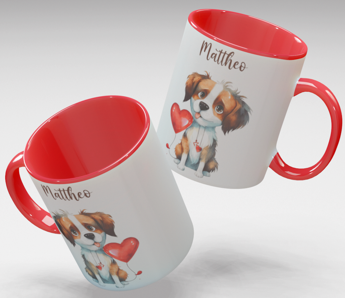 Personalisierte Kaffee - Tasse mit Namen - Hund-1