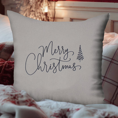 Kissenbezug Weihnachten bestickt minimalistisch Christmas - Merry Christmas