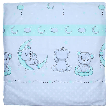 Kissenbezug -  Bärchen Minze - 80x80cm Bezug Baby Kopfkissenbezug Kissenhülle