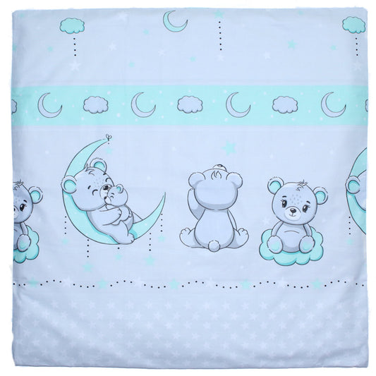 Kissenbezug -  Bärchen Minze - 80x80cm Bezug Baby Kopfkissenbezug Kissenhülle