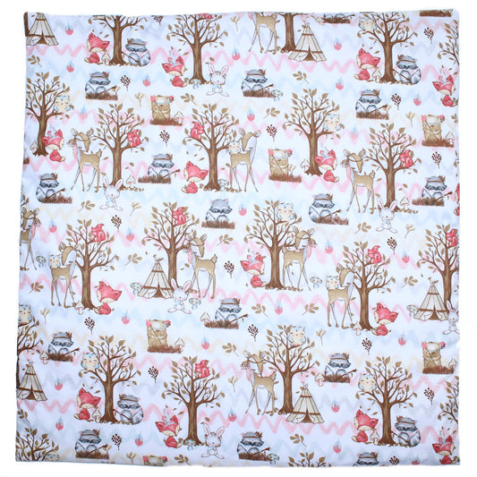 Kissenbezug - Waldfreunde - 80x80cm Bezug Baby Kopfkissenbezug Kissenhülle