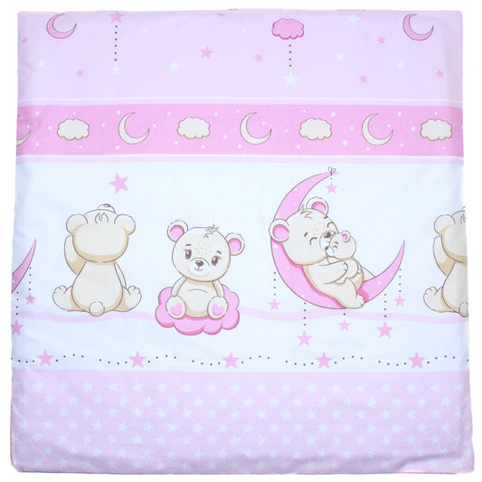 Kissenbezug - Bärchen Rosa - 80x80cm Bezug Baby Kopfkissenbezug Kissenhülle