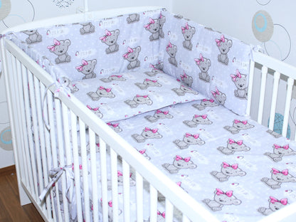 Baby Bettset - Girl - 5-11 teilig mit Vollstoff Himmel