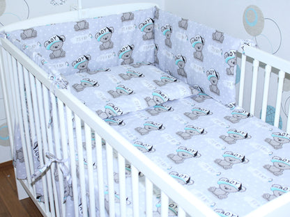 Baby Bettset - Boy- 5-11 teilig mit Chiffon Himmel