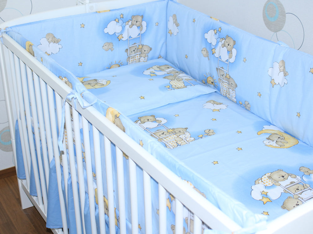 Nestchen Kopfschutz - Bärchen auf Leitern Blau - 190 cm, 360 cm, 420 cm