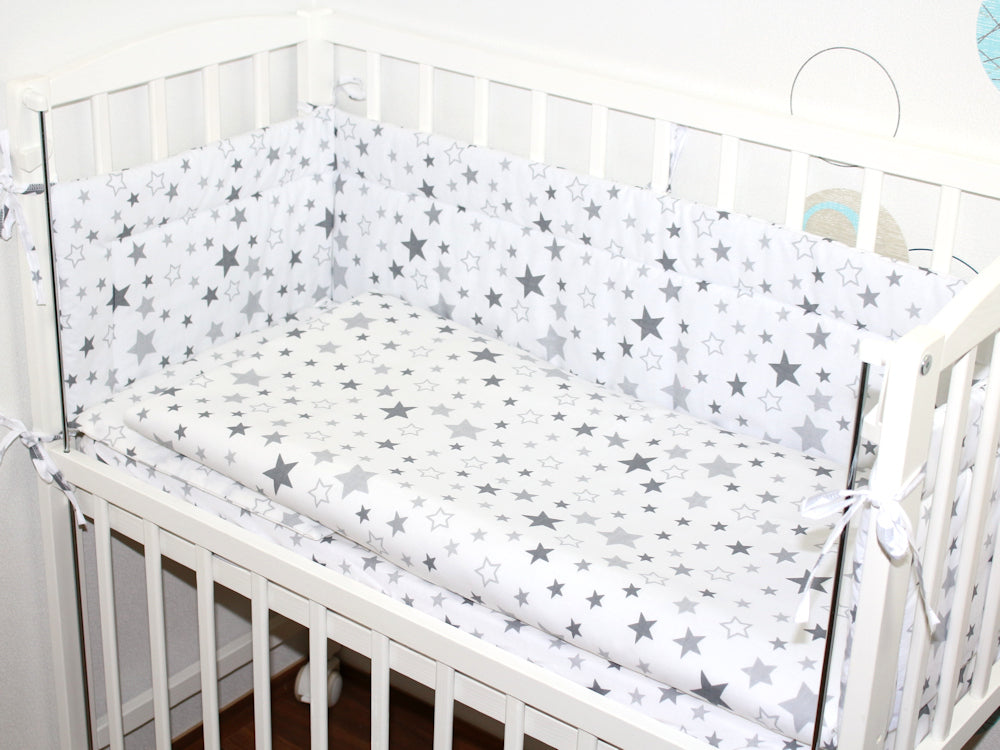 6 TLG- BABY SET mit Bettwäsche - Star Hell - für Beistellbett 40x90cm